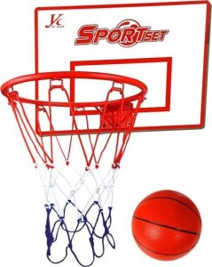 LeanToys Zestaw do Gry w Koszykówkę Duży Kosz Podwieszany Piłka do Kosza LEAN Toys 2