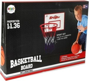 LeanToys Zestaw do Gry w Koszykówkę Duży Kosz Podwieszany Piłka do Kosza LEAN Toys 3