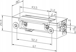 Siemens Elektrozaczep BIRA symetryczny ES1-001 12V AC/DC podstawowy 2