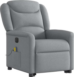 vidaXL vidaXL Podnoszony fotel masujący, elektryczny, rozkładany, jasnoszary 4