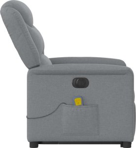 vidaXL vidaXL Podnoszony fotel masujący, elektryczny, rozkładany, jasnoszary 6