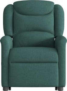 vidaXL vidaXL Podnoszony fotel masujący, rozkładany, ciemnozielony, tkanina 5