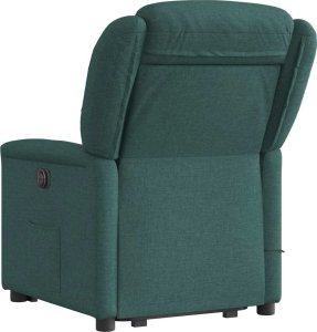 vidaXL vidaXL Podnoszony fotel masujący, rozkładany, ciemnozielony, tkanina 7