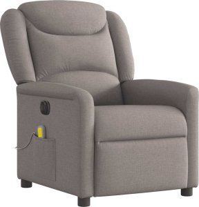 vidaXL vidaXL Rozkładany fotel masujący, elektryczny, kolor taupe, tkanina 4