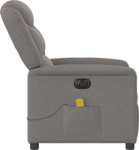 vidaXL vidaXL Rozkładany fotel masujący, elektryczny, kolor taupe, tkanina 6