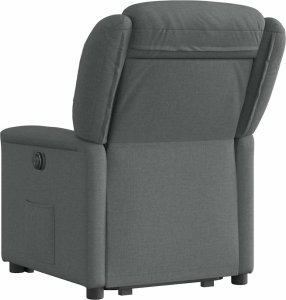 vidaXL vidaXL Podnoszony fotel masujący, elektryczny, rozkładany, ciemnoszary 7