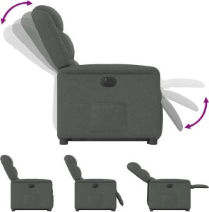 vidaXL vidaXL Podnoszony fotel masujący, elektryczny, rozkładany, ciemnoszary 10