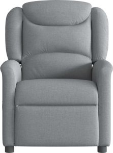 vidaXL vidaXL Rozkładany fotel masujący, elektryczny, jasnoszary, tkanina 5