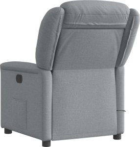vidaXL vidaXL Rozkładany fotel masujący, elektryczny, jasnoszary, tkanina 7