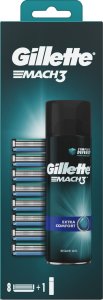 Gillette Mach3 8pcs + Mach3 gel 200ml 1