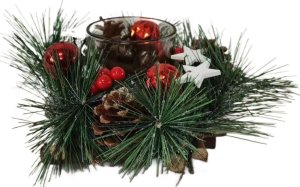 Saska Garden Świecznik dekoracyjny 16x9cm wood 2