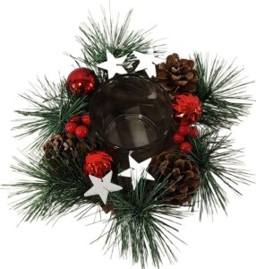 Saska Garden Świecznik dekoracyjny 16x9cm wood 3