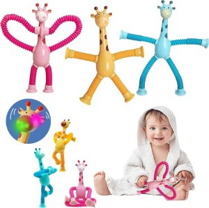 Pegaz Toys Figurka sprężynowa teleskopowa przyssawka żyrafa mix 1