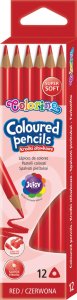 Patio Kredki ołówkowe trójkątne 12 szt czerwone Colorino Kids 1