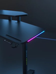 Biurko Anda Seat Biurko gamingowe stół komputerowy z elektryczną regulacją wysokości LED Anda Seat Shadow Warrior Black 9