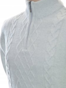 Selantino Ciepły wełniany sweter męski ze stójką półgolf szetland na zamek 2XL XXL 1