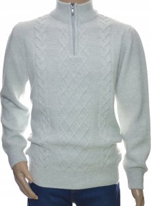 Selantino Ciepły wełniany sweter męski ze stójką półgolf szetland na zamek 2XL XXL 2