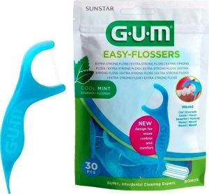 Sunstar Sunstar GUM Easy-Flossers, Nić dentystyczna, 30 sztuk 2