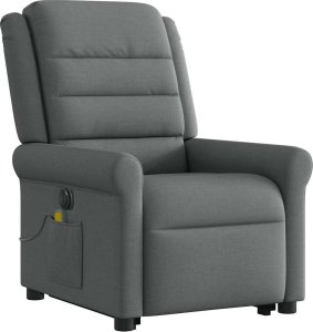 vidaXL vidaXL Podnoszony fotel masujący, elektryczny, rozkładany, ciemnoszary 4