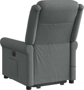 vidaXL vidaXL Podnoszony fotel masujący, elektryczny, rozkładany, ciemnoszary 7