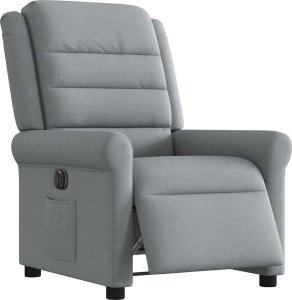 vidaXL vidaXL Elektryczny fotel rozkładany, jasnoszary, obity tkaniną 2