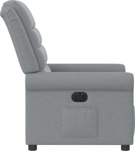 vidaXL vidaXL Elektryczny fotel rozkładany, jasnoszary, obity tkaniną 6