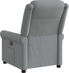 vidaXL vidaXL Elektryczny fotel rozkładany, jasnoszary, obity tkaniną 7