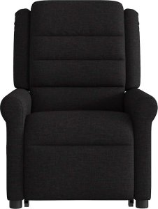 vidaXL vidaXL Podnoszony fotel masujący, rozkładany, czarny, obity tkaniną 5