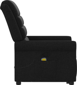 vidaXL vidaXL Podnoszony fotel masujący, rozkładany, czarny, obity tkaniną 6