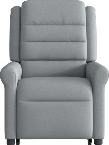vidaXL vidaXL Podnoszony fotel masujący, rozkładany, jasnoszary, tkanina 5