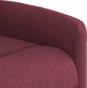 vidaXL vidaXL Rozkładany fotel masujący, winna czerwień, obity tkaniną 9