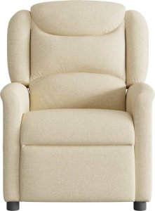 vidaXL vidaXL Rozkładany fotel masujący, kremowy, obity tkaniną 3