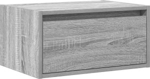 vidaXL Wisząca szafka nocna z podświetleniem LED, szary dąb sonoma 6