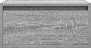 vidaXL Wisząca szafka nocna z podświetleniem LED, szary dąb sonoma 7