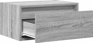 vidaXL Wisząca szafka nocna z podświetleniem LED, szary dąb sonoma 10