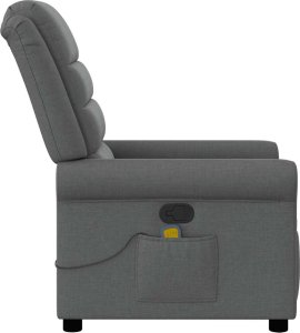 vidaXL vidaXL Rozkładany fotel masujący, ciemnoszary, obity tkaniną 4