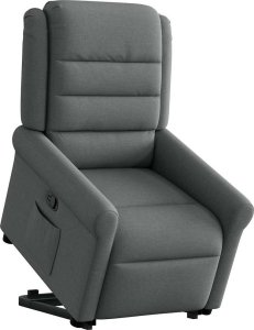 vidaXL vidaXL Podnoszony fotel rozkładany, ciemnoszary, obity tkaniną 2