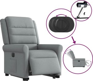 vidaXL vidaXL Podnoszony fotel masujący, elektryczny, rozkładany, jasnoszary 10