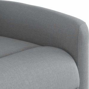 vidaXL vidaXL Rozkładany fotel masujący, jasnoszary, obity tkaniną 9