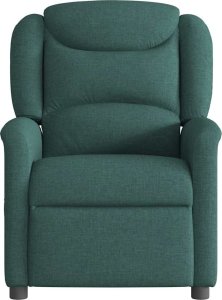 vidaXL vidaXL Rozkładany fotel masujący, ciemnozielony, obity tkaniną 3