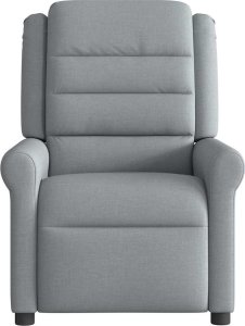 vidaXL vidaXL Rozkładany fotel masujący, jasnoszary, obity tkaniną 3