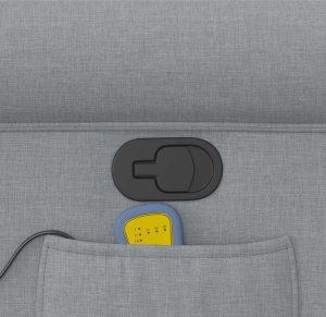 vidaXL vidaXL Rozkładany fotel masujący, jasnoszary, obity tkaniną 8