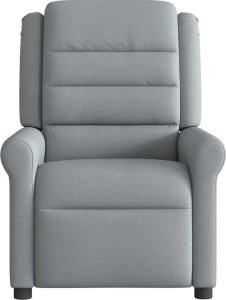 vidaXL vidaXL Fotel rozkładany, jasnoszary, tapicerowany tkaniną 3
