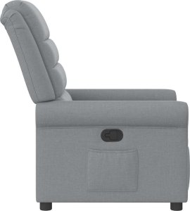 vidaXL vidaXL Fotel rozkładany, jasnoszary, tapicerowany tkaniną 4