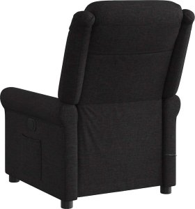 vidaXL vidaXL Rozkładany fotel masujący, elektryczny, czarny, tkanina 7