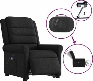 vidaXL vidaXL Podnoszony fotel masujący, elektryczny, rozkładany, czarny 10