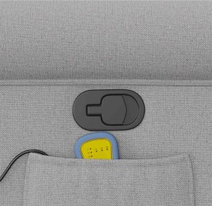 vidaXL vidaXL Rozkładany fotel masujący, szary, obity tkaniną 8