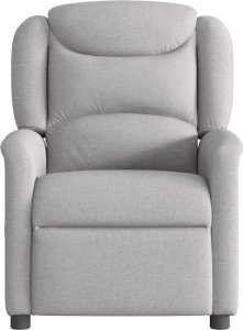 vidaXL vidaXL Rozkładany fotel masujący, szary, obity tkaniną 3