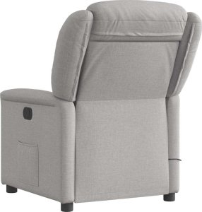 vidaXL vidaXL Rozkładany fotel masujący, szary, obity tkaniną 5