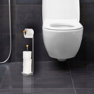 Sepio Stojak na papier srebrny z dodatkowym miejscem na papier nowoczesny stylowy 11